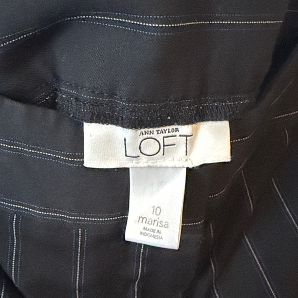 Black Pinstripe Women's Pants - Picture 2 of 3